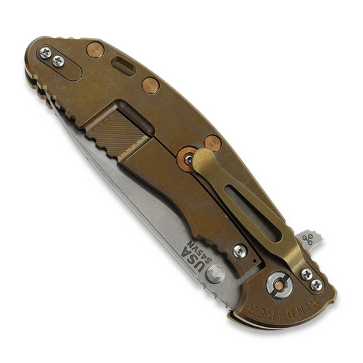 Hinderer XM-24 4.0 S45VN Slicer Hollow Tri-Way Stonewash Bronze sulankstomas peilis, Coyote G10