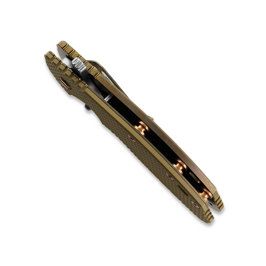 Hinderer XM-24 4.0 S45VN Slicer Hollow Tri-Way Stonewash Bronze sulankstomas peilis, Coyote G10