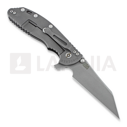 Hinderer XM-24 4" Wharncliffe sulankstomas peilis, working finish TI, juoda