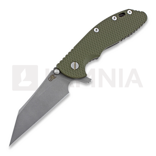 Hinderer XM-24 4" Wharncliffe foldekniv, working finish TI, grønn