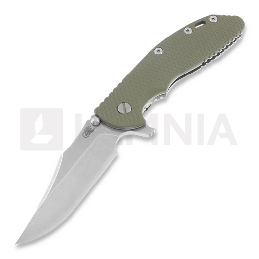 Hinderer XM-24 Bowie foldekniv, working finish, olivengrønn