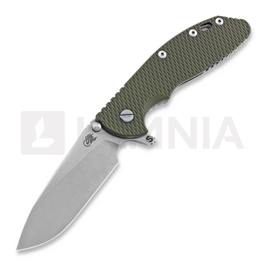 Hinderer XM-24 Skinny Slicer kääntöveitsi, stonewash, od green