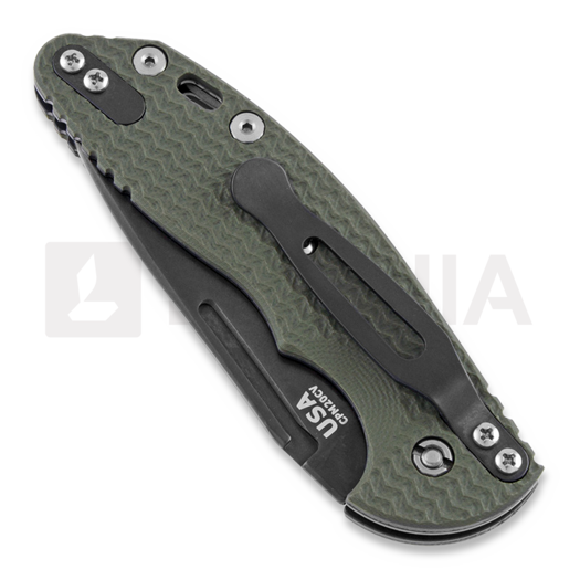 Coltello pieghevole Hinderer XM Slippy Spanto, stonewashed DLC, verde