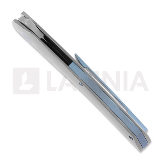 Hog House Knives Model-T Gen2 light blue accents folding knife