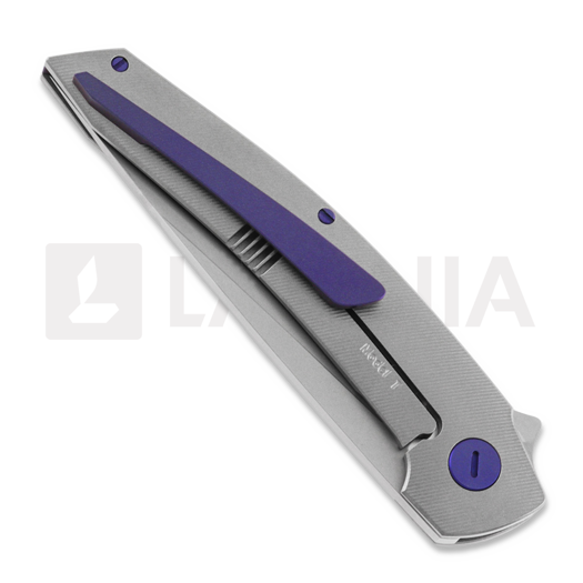 Hog House Knives Model-T Gen2 purple accents folding knife