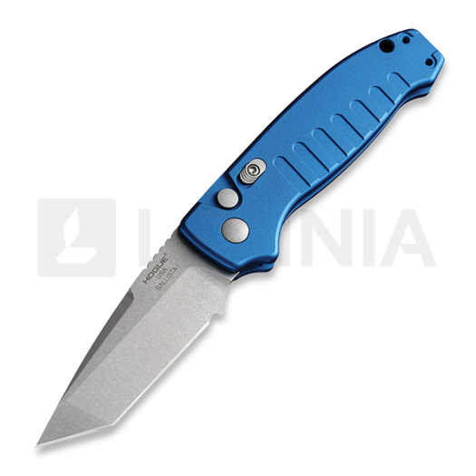 Hogue Auto Ballista Button Lock folding knife, Tanto, blue