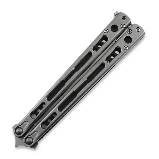 Nož motýlek Hom Design Chimera V2, Stonewashed Ti/CF/Blue G-10