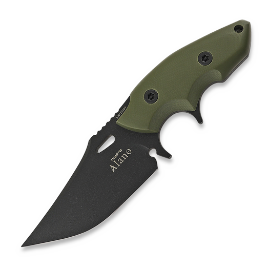 Hydra Knives Alano Black Finish, Green G-10