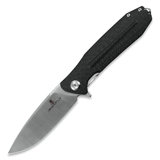 Ironfly Zesty - Satin - G10 w/CF Texture vouwmes, zwart