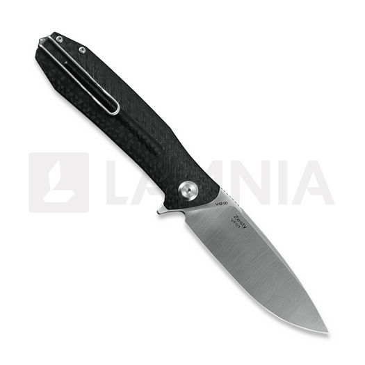 Ironfly Zesty - Satin - G10 w/CF Texture kääntöveitsi, musta