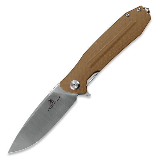 Складной нож Ironfly Zesty - Satin - G10 w/CF Texture, коричневый