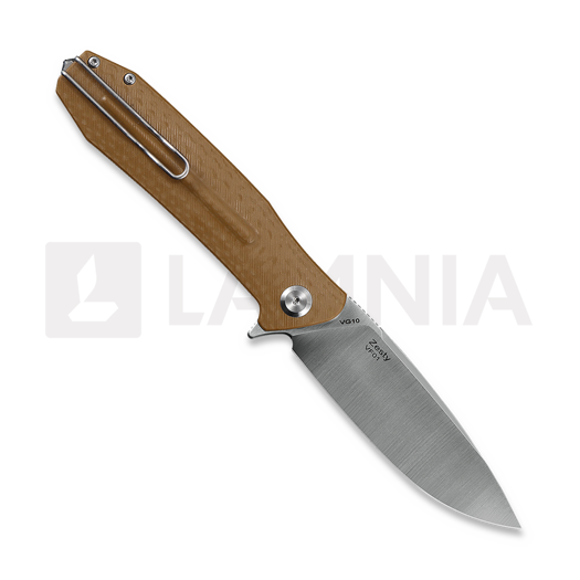 Ironfly Zesty - Satin - G10 w/CF Texture sulankstomas peilis, ruda