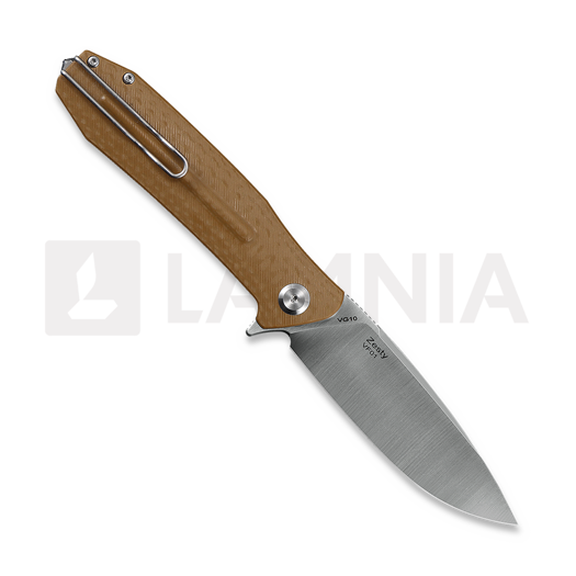 Ironfly Zesty - Satin - G10 w/CF Texture összecsukható kés, barna