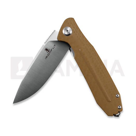 Coltello pieghevole Ironfly Zesty - Satin - G10 w/CF Texture, marrone