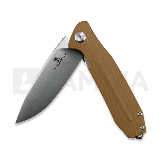 Ironfly Zesty - Satin - G10 w/CF Texture összecsukható kés, barna