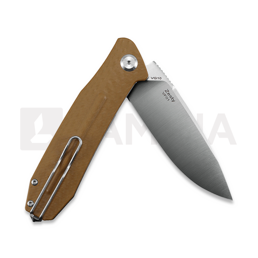 N&oacute;ż składany Ironfly Zesty - Satin - G10 w/CF Texture, brązowa