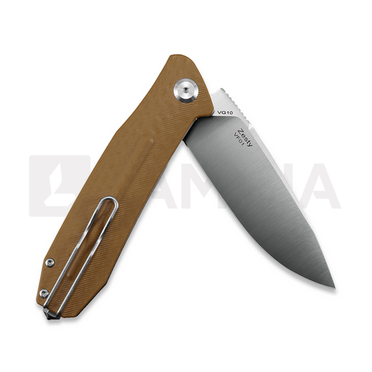 Coltello pieghevole Ironfly Zesty - Satin - G10 w/CF Texture, marrone