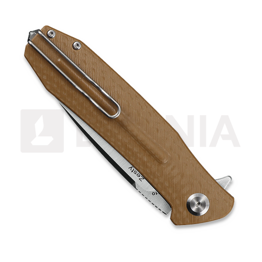 N&oacute;ż składany Ironfly Zesty - Satin - G10 w/CF Texture, brązowa