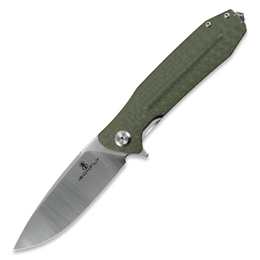 Saliekams nazis Ironfly Zesty - Satin - G10 w/CF Texture, zaļš