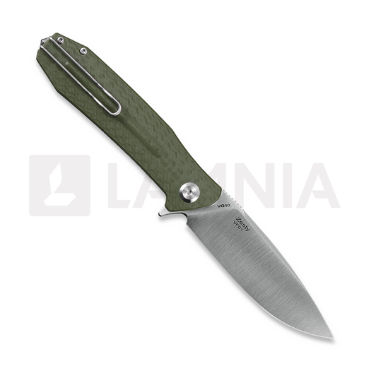Ironfly Zesty - Satin - G10 w/CF Texture összecsukható kés, zöld