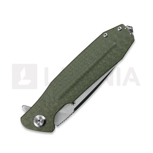 Ironfly Zesty - Satin - G10 w/CF Texture kääntöveitsi, oliivinvihreä