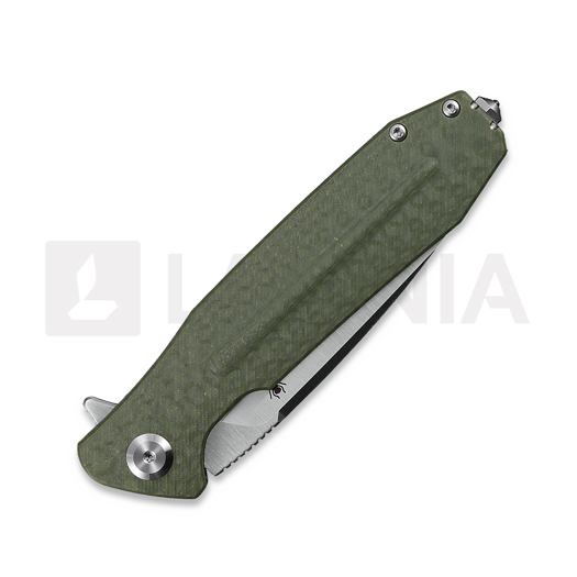 Ironfly Zesty - Satin - G10 w/CF Texture összecsukható kés, zöld