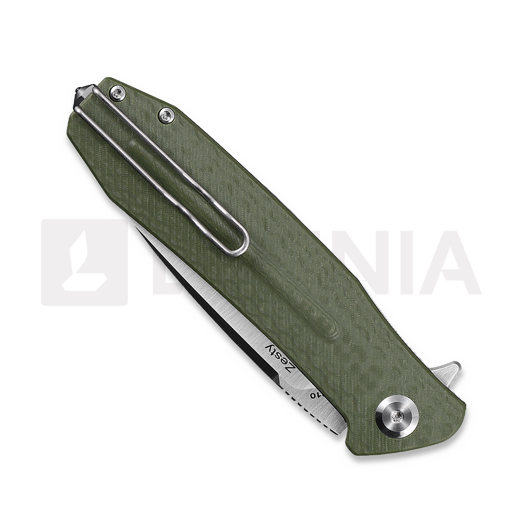 Ironfly Zesty - Satin - G10 w/CF Texture összecsukható kés, zöld