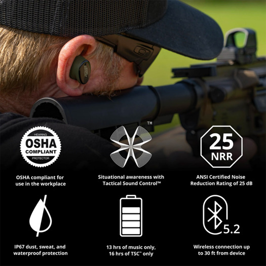 ISOtunes Caliber BT In Ear kuuleva korvatuppa kuulosuojaimet