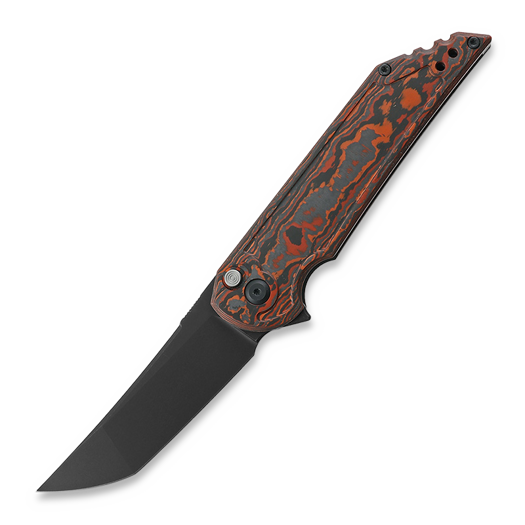 Couteau pliant Jake Hoback Knives Kwaiback Button Lock, Mars Valley Fat Carbon