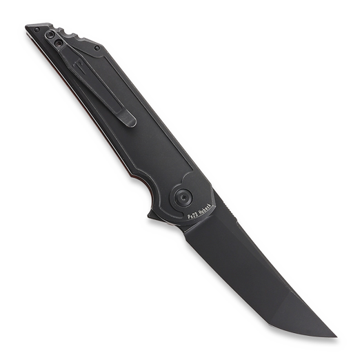 Couteau pliant Jake Hoback Knives Kwaiback Button Lock, Mars Valley Fat Carbon