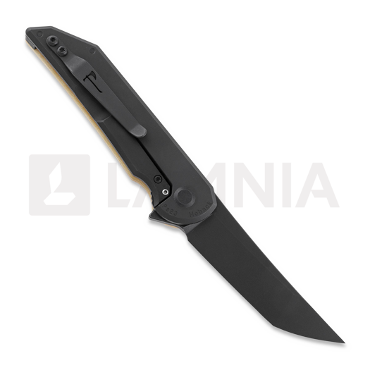 Jake Hoback Knives Radford DLC foldekniv, Bone Linen Micarta