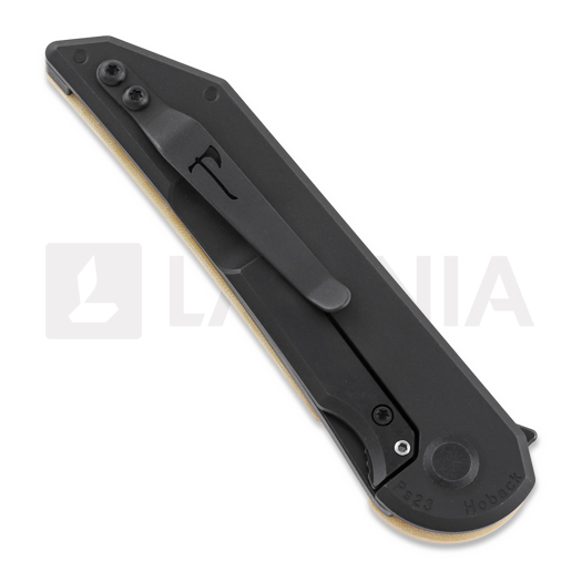 Jake Hoback Knives Radford DLC sulankstomas peilis, Bone Linen Micarta