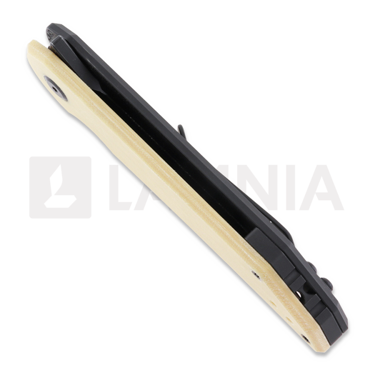 Jake Hoback Knives Radford DLC foldekniv, Bone Linen Micarta