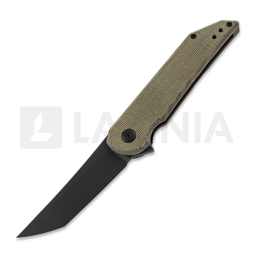 Jake Hoback Knives Radford DLC kääntöveitsi, Green Micarta