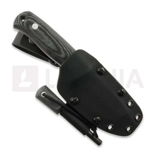 Joker Erizo TS2 Black Canvas Micarta peilis, Kydex + Firesteel
