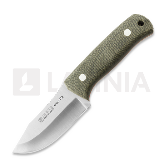 Joker Erizo TS2 Green Canvas Micarta kniv, Kydex + Fire steel