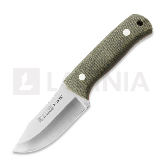 Joker Erizo TS2 Green Canvas Micarta kés, Kydex + Fire steel