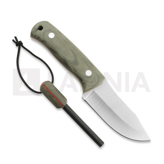 Joker Erizo TS2 Green Canvas Micarta veitsi, Kydex + Fire steel