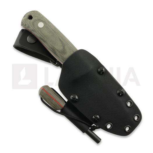 Joker Erizo TS2 Green Canvas Micarta veitsi, Kydex + Fire steel