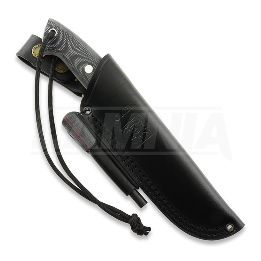 Joker Ranger Scandi puukko, Black Canvas Micarta, Firesteel