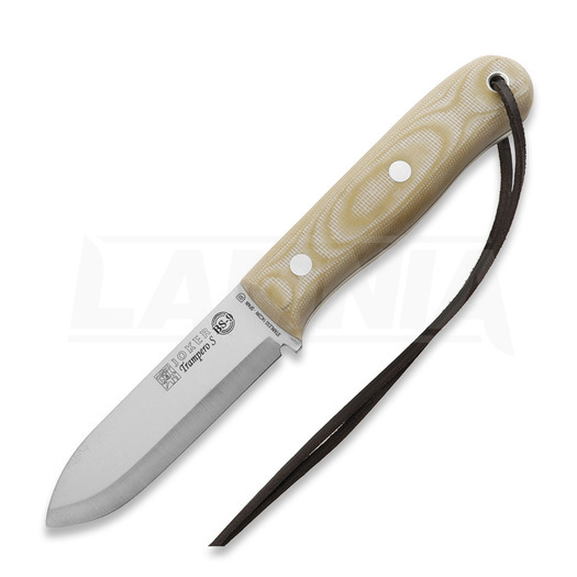 Faca bushcraft Joker Trampero Scandi, Beige Micarta