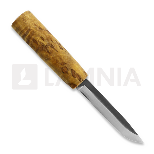 Juha Perttula Village Smith Puukko, curly birch, runes