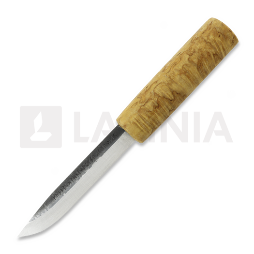 Juha Perttula Village Smith Puukko, premium curly birch, Limited Edition
