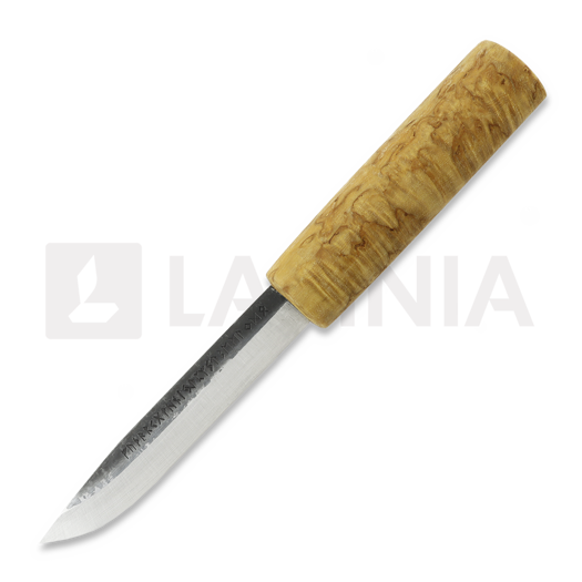 Juha Perttula Village Smith Puukko, premium curly birch, Limited Edition