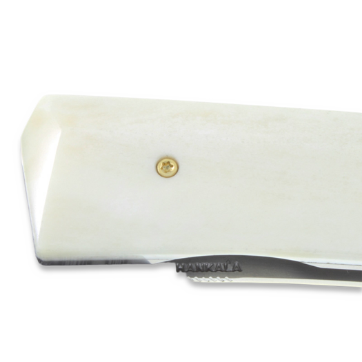 Jukka Hankala Piili Folder, Mooses handle, damascus