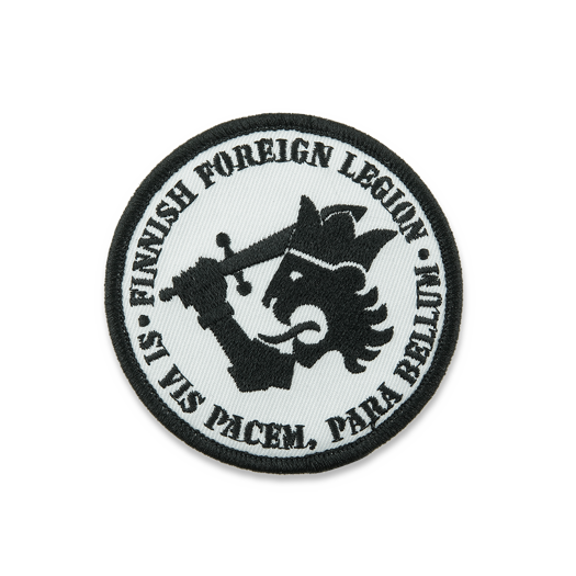 Toppa patch Kaaos Gear Finnish Foreign Legion, Back and White