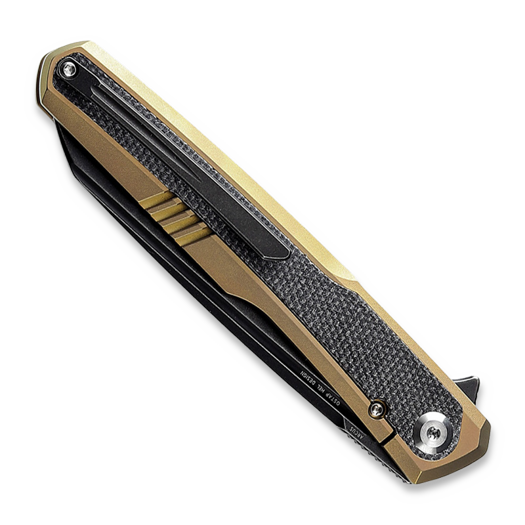 Kansept Knives Arcus Framelock Golden Anodized Ti/Black Micarta sulankstomas peilis