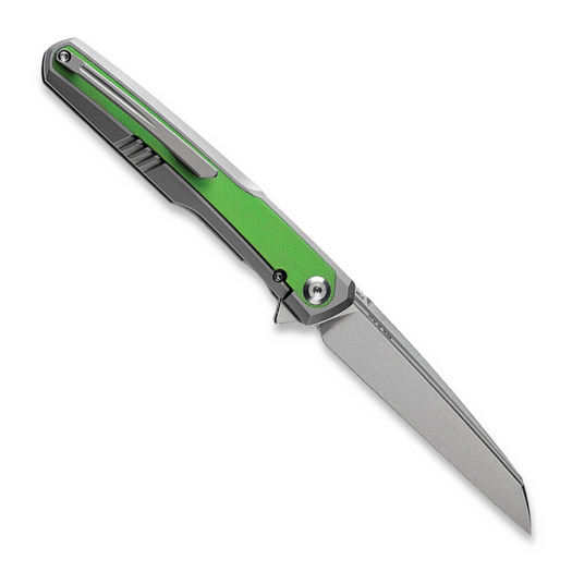 Zav&iacute;rac&iacute; nůž Kansept Knives Arcus Framelock Stonewashed Ti/Green G-10