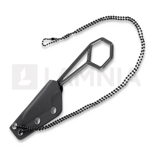 Kansept Knives Hex Black Ti peilis, kabinamas ant kaklo, juoda
