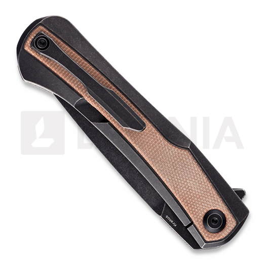 Kansept Knives Kratos Titanium Brown Micarta kääntöveitsi